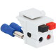 Dual Audio Speaker Connector with Patented Front Push Buttons and Rear Spring Clip in HD Style - White, Single IC107DSCWH Dual Audio Speaker Connector with Patented Front Push Buttons and Rear Spring Clip in HD Style - White, Single IC107DSCWH